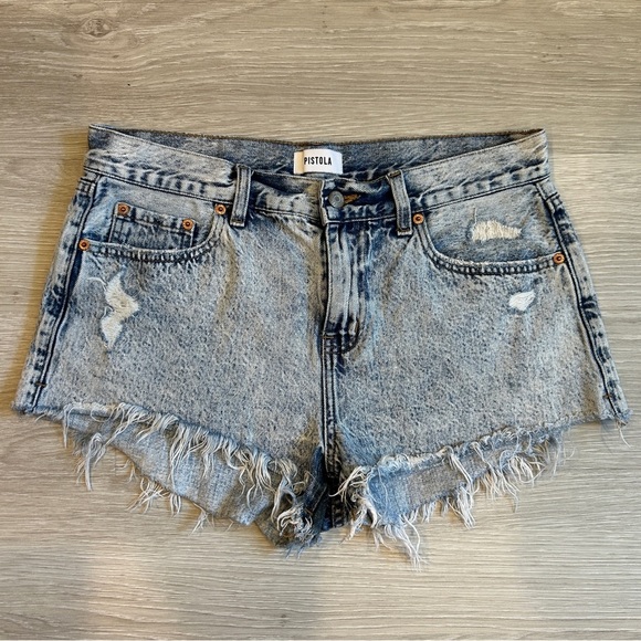 Pistola Women’s Light Wash Distressed Jean Short - 29 - Picture 1 of 5